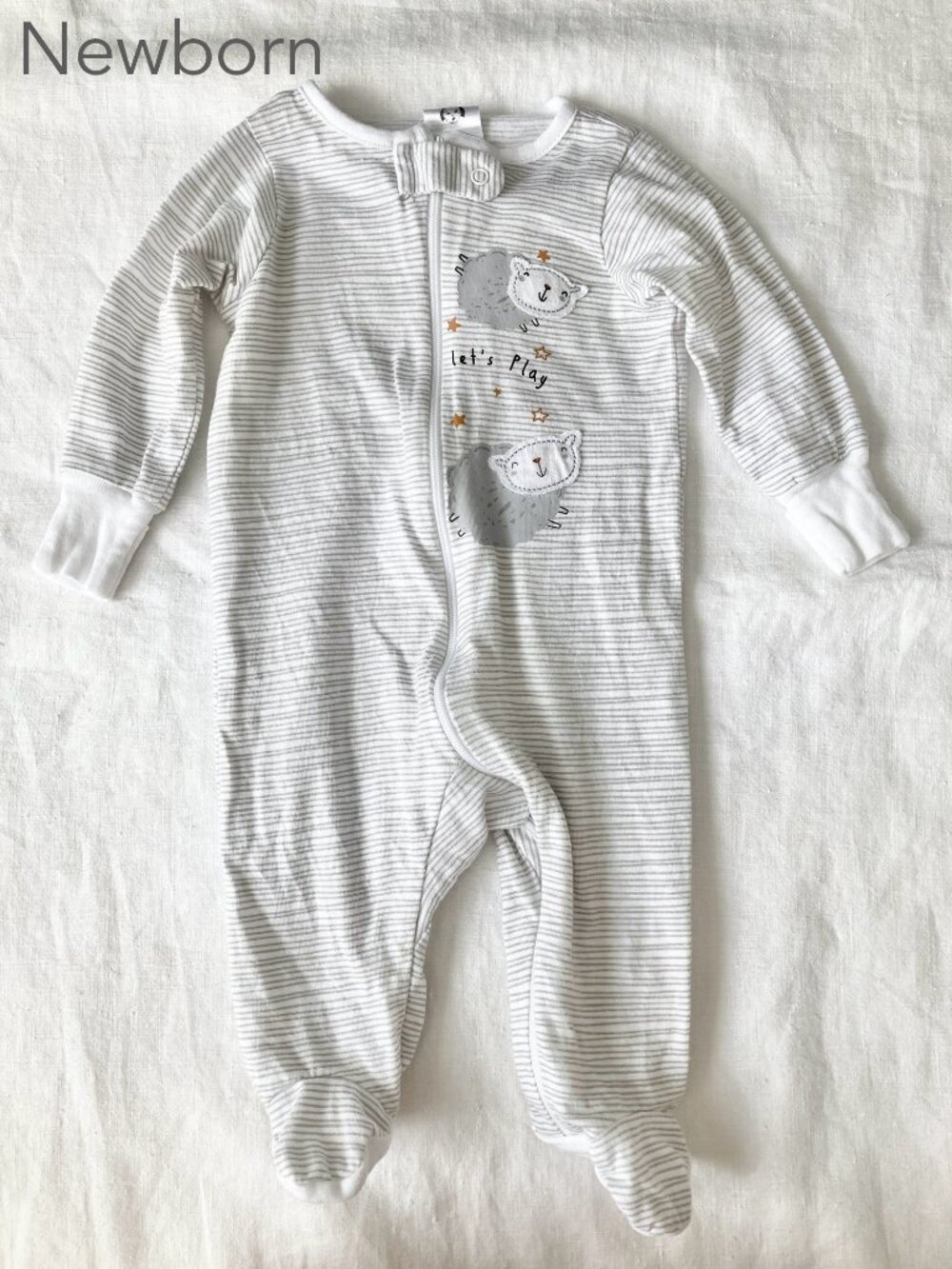 🪴5/$30 Gerbers Newborn Baby Infant Grey Zip Sleeper Footie Neutral Minimalist
